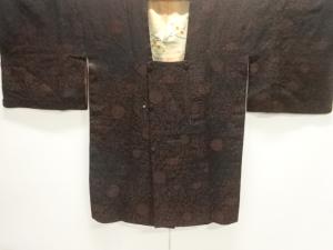 大正ロマン　漆花唐草模様織出し道行コート